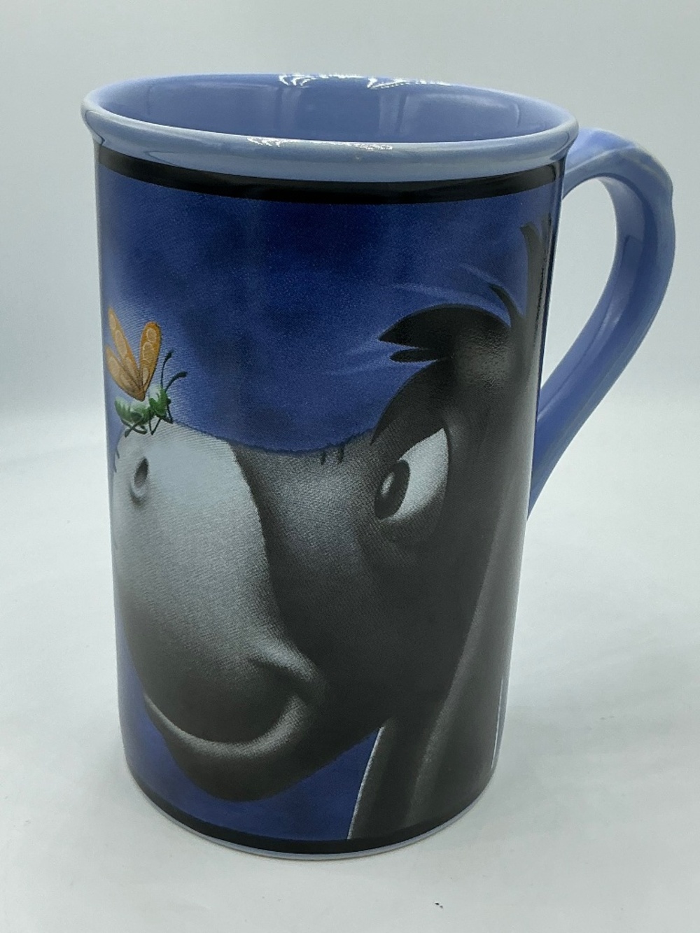 Disney Store Eeyore Mug Firefly Nose 5.5" Ceramic Blue 3D Figural Cup 16oz